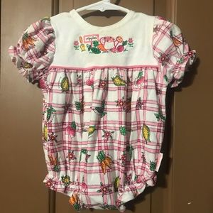 Vintage Romper Bodysuit Veggie/Garden Themed